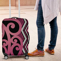Maori Taniko Patterns Luggage Cover Pink Patiki Motifs Mix Whakairo Ngaru