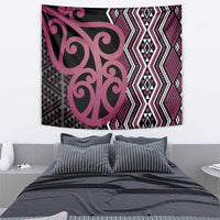Maori Taniko Patterns Tapestry Pink Patiki Motifs Mix Whakairo Ngaru LT7 - Polynesian Pride