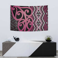 Maori Taniko Patterns Tapestry Pink Patiki Motifs Mix Whakairo Ngaru LT7 - Polynesian Pride