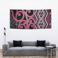 Maori Taniko Patterns Tapestry Pink Patiki Motifs Mix Whakairo Ngaru LT7 - Polynesian Pride