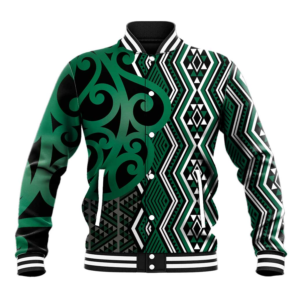 Maori Taniko Patterns Baseball Jacket Pounamu Patiki Motifs Mix Whakairo Ngaru
