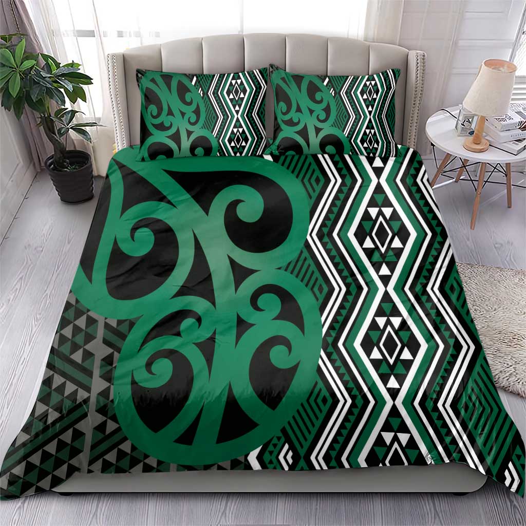 Maori Taniko Patterns Bedding Set Pounamu Patiki Motifs Mix Whakairo Ngaru