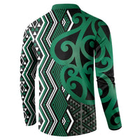 Maori Taniko Patterns Button Sweatshirt Pounamu Patiki Motifs Mix Whakairo Ngaru LT7 - Polynesian Pride