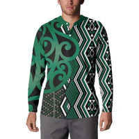 Maori Taniko Patterns Button Sweatshirt Pounamu Patiki Motifs Mix Whakairo Ngaru LT7 - Polynesian Pride