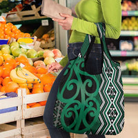 Maori Taniko Patterns Grocery Bag Pounamu Patiki Motifs Mix Whakairo Ngaru