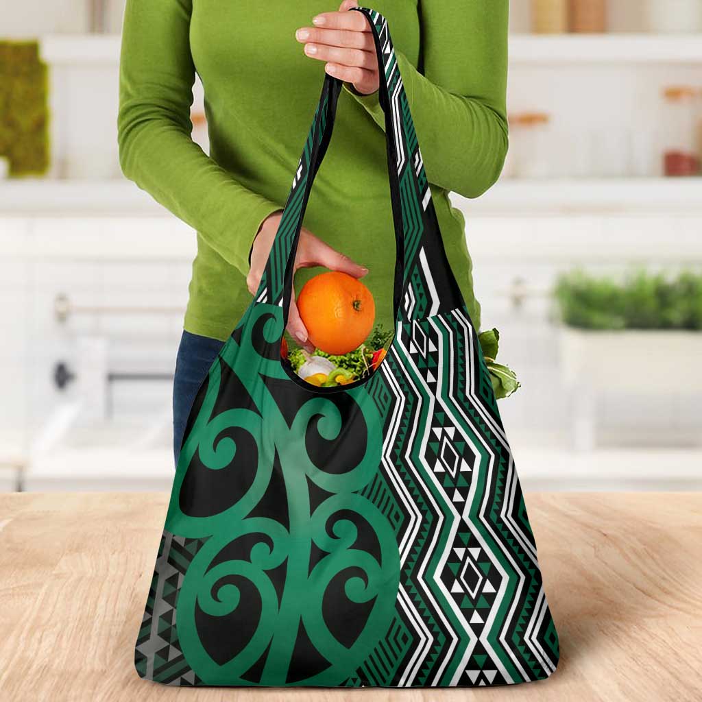 Maori Taniko Patterns Grocery Bag Pounamu Patiki Motifs Mix Whakairo Ngaru