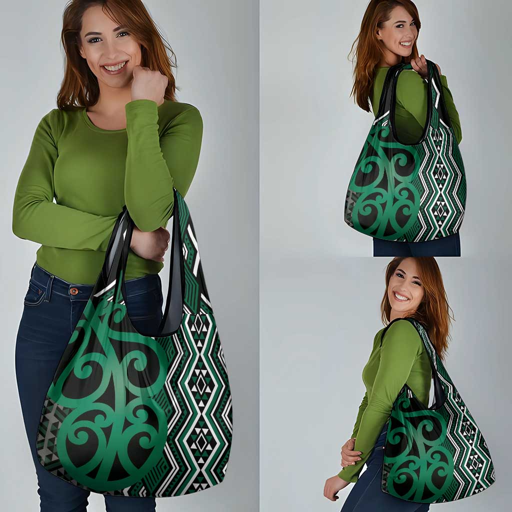 Maori Taniko Patterns Grocery Bag Pounamu Patiki Motifs Mix Whakairo Ngaru
