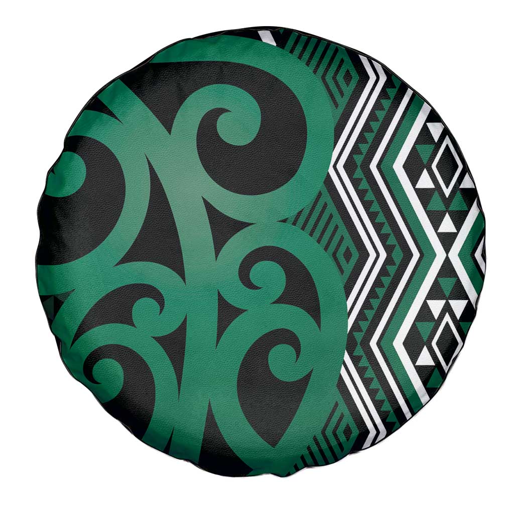Maori Taniko Patterns Spare Tire Cover Pounamu Patiki Motifs Mix Whakairo Ngaru