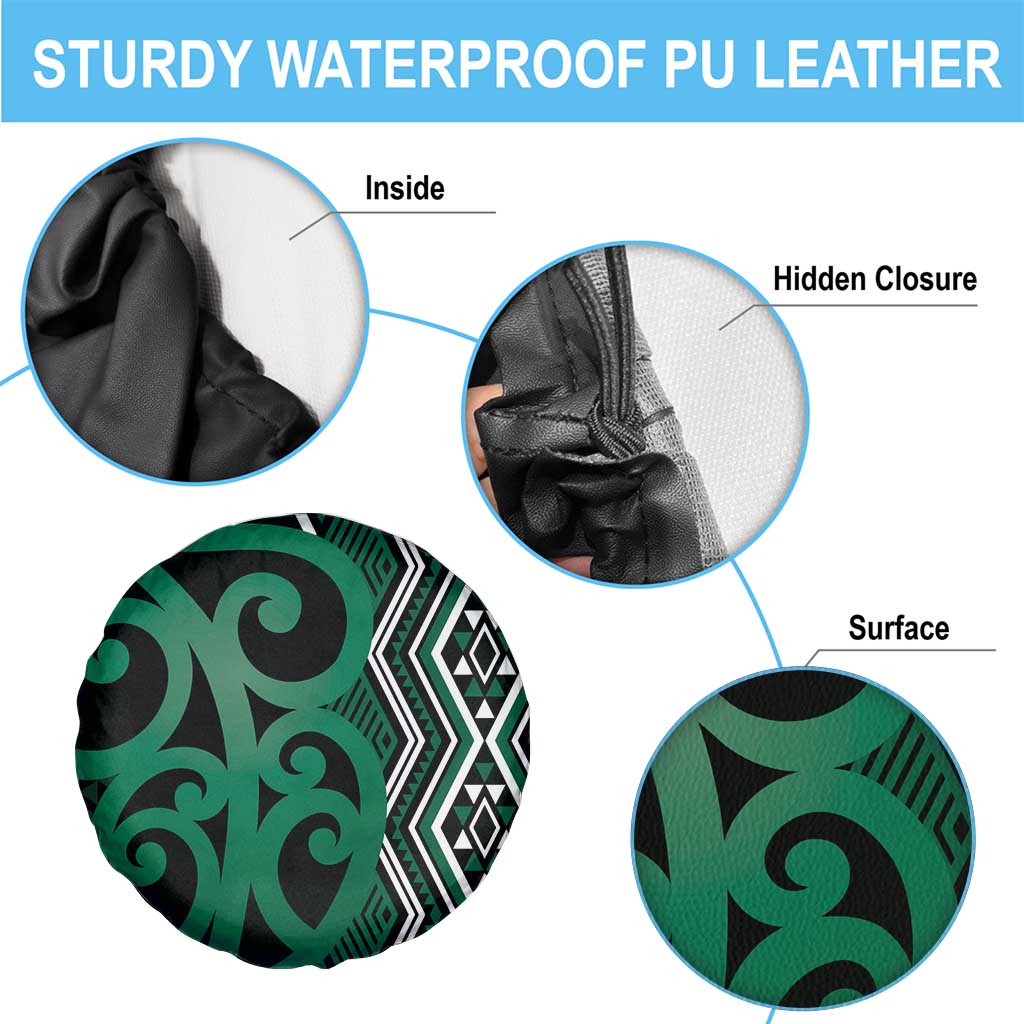Maori Taniko Patterns Spare Tire Cover Pounamu Patiki Motifs Mix Whakairo Ngaru