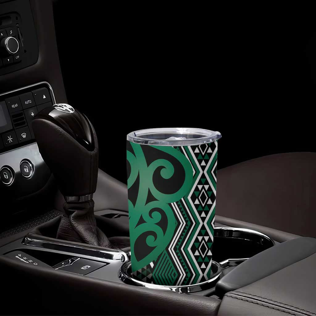 Maori Taniko Patterns Tumbler Cup Pounamu Patiki Motifs Mix Whakairo Ngaru
