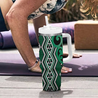 Maori Taniko Patterns Tumbler With Handle Pounamu Patiki Motifs Mix Whakairo Ngaru