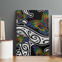 Aotearoa Takatapui Pride Canvas Wall Art Rainbow Butterfly - Free To Love