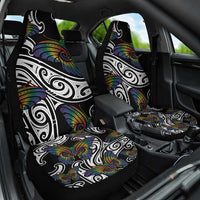 Aotearoa Takatapui Pride Car Seat Cover Rainbow Butterfly - Free To Love