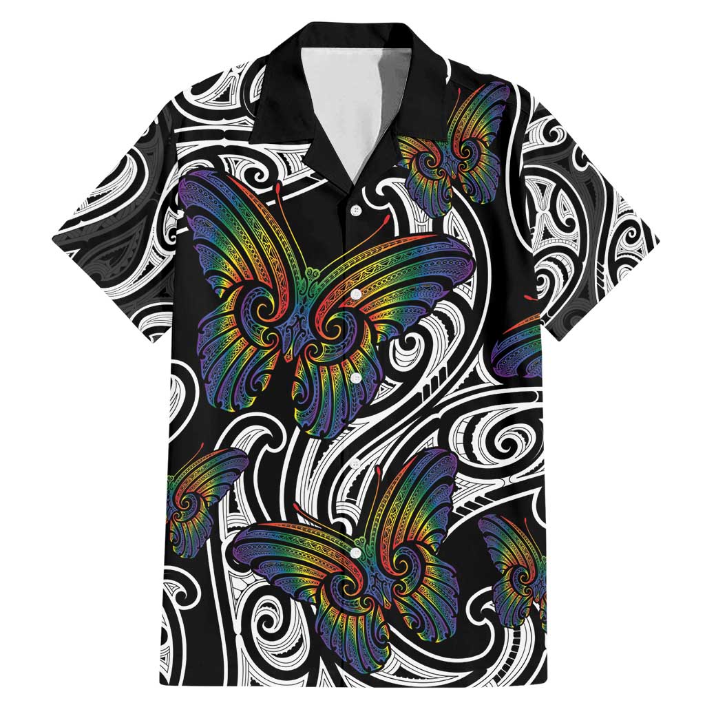 Aotearoa Takatapui Pride Family Matching Mermaid Dress and Hawaiian Shirt Rainbow Butterfly - Free To Love