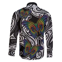 Aotearoa Takatapui Pride Family Matching Summer Maxi Dress and Hawaiian Shirt Rainbow Butterfly - Free To Love
