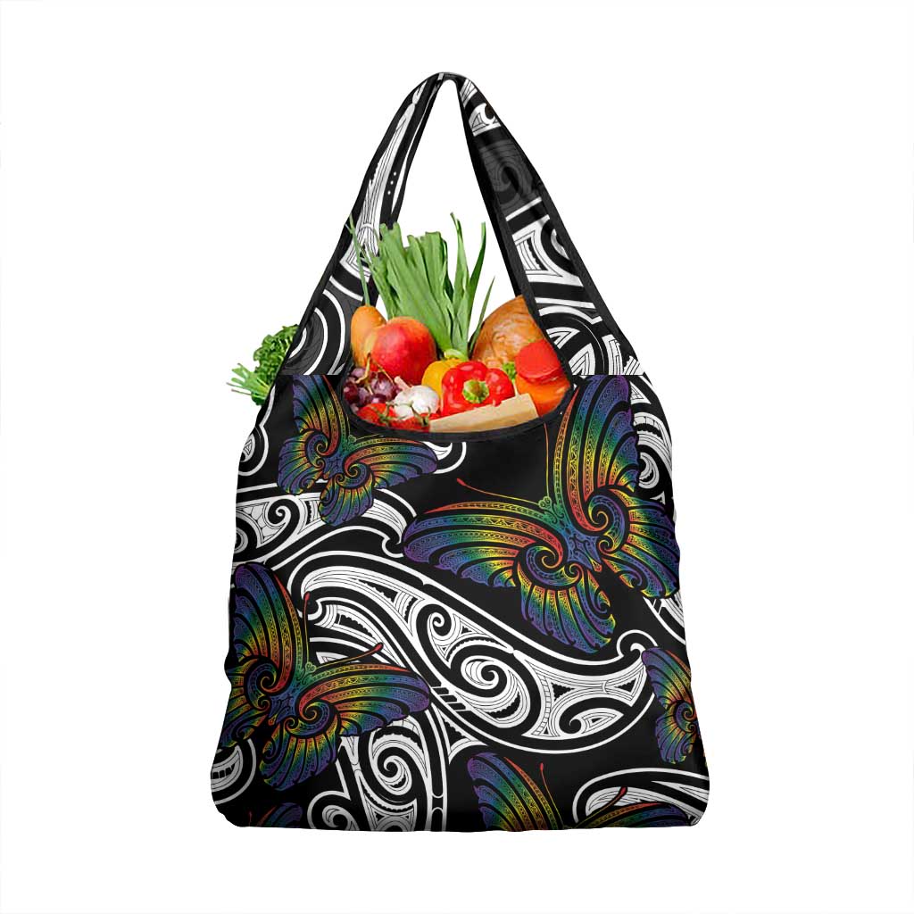 Aotearoa Takatapui Pride Grocery Bag Rainbow Butterfly - Free To Love