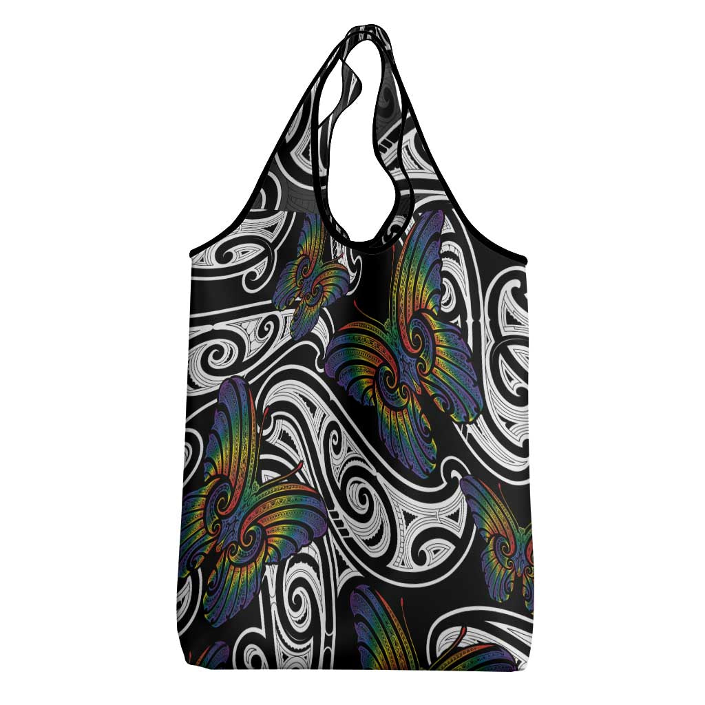 Aotearoa Takatapui Pride Grocery Bag Rainbow Butterfly - Free To Love