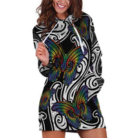 Aotearoa Takatapui Pride Hoodie Dress Rainbow Butterfly - Free To Love