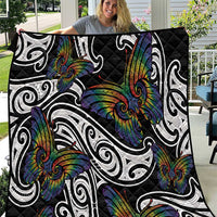 Aotearoa Takatapui Pride Quilt Rainbow Butterfly - Free To Love