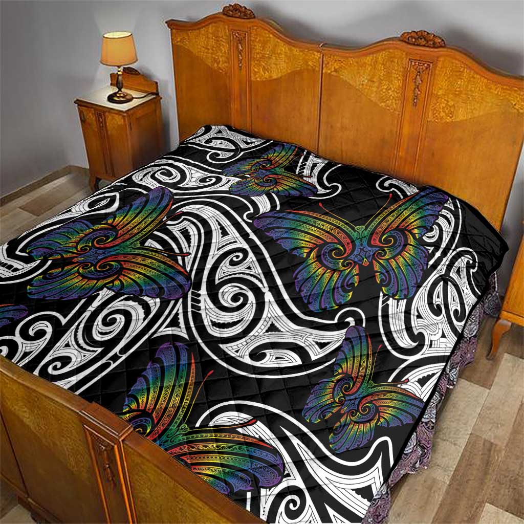 Aotearoa Takatapui Pride Quilt Rainbow Butterfly - Free To Love