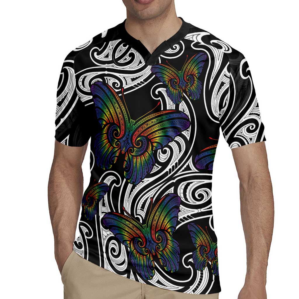 Aotearoa Takatapui Pride Rugby Jersey Rainbow Butterfly - Free To Love