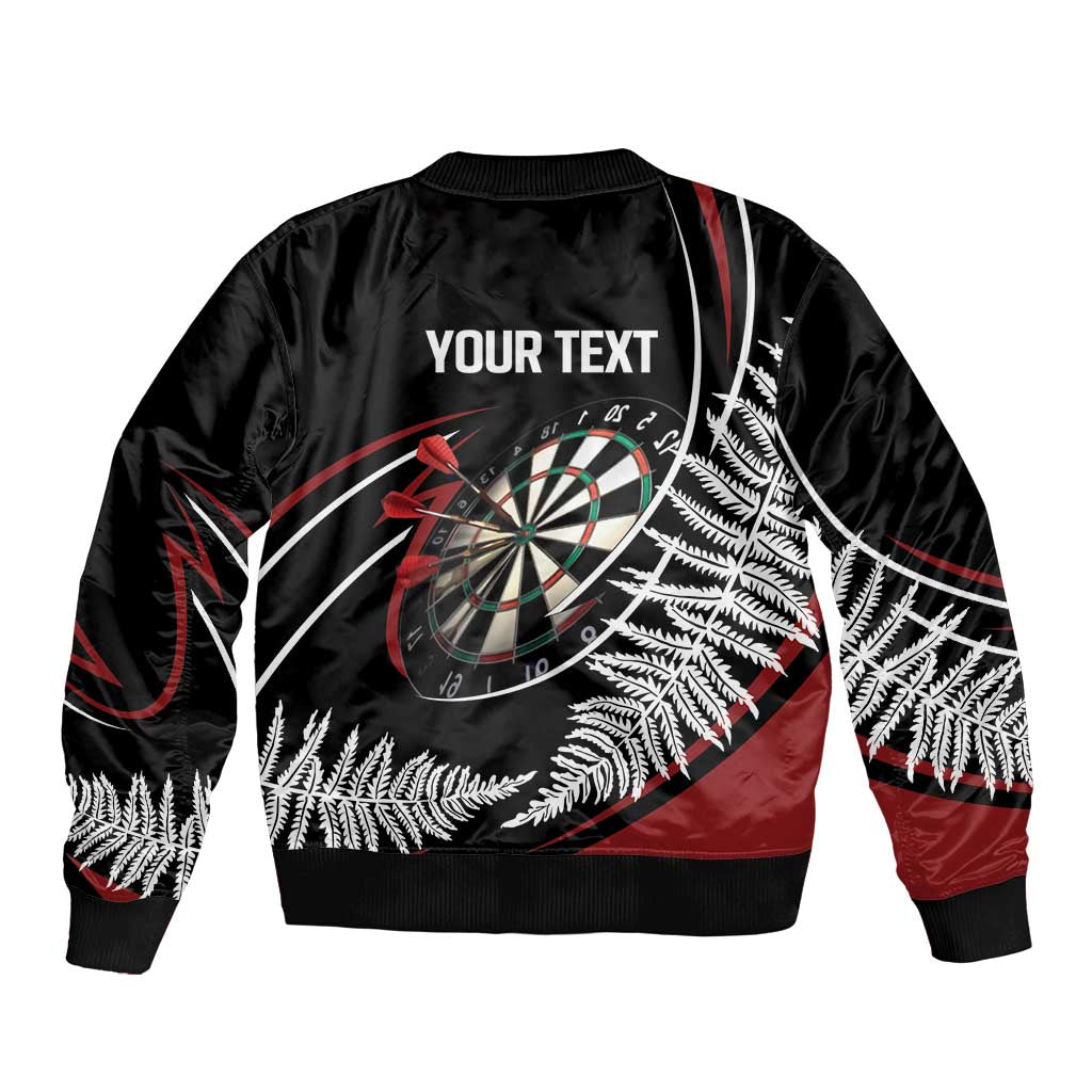 New Zealand Darts Personalised Bomber Jacket Silver Fern Dynamic