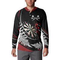 New Zealand Darts Personalised Button Sweatshirt Silver Fern Dynamic