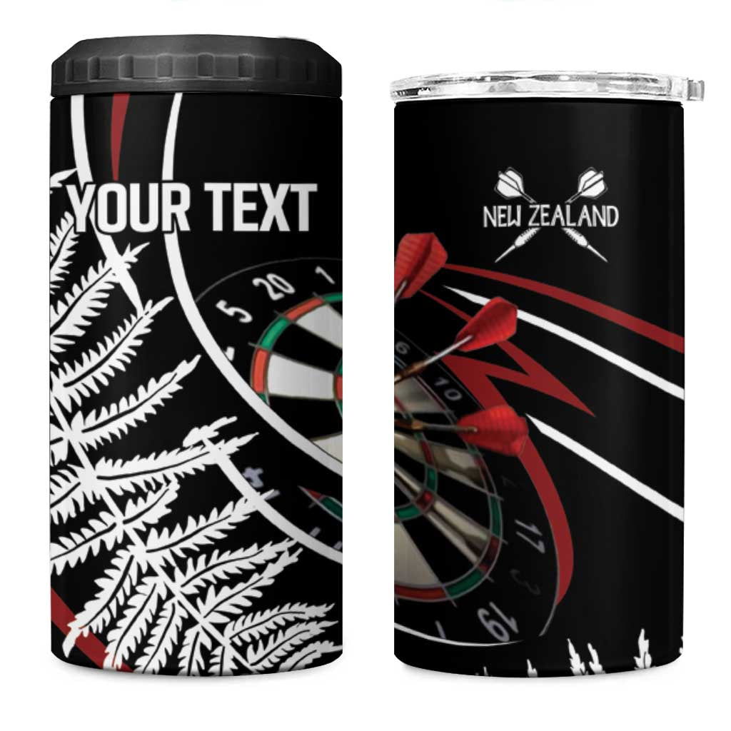 New Zealand Darts Personalised 4 in 1 Can Cooler Tumbler Silver Fern Dynamic