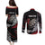 New Zealand Darts Personalised Couples Matching Puletasi and Long Sleeve Button Shirt Silver Fern Dynamic