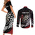 New Zealand Darts Personalised Couples Matching Short Sleeve Bodycon Dress and Long Sleeve Button Shirt Silver Fern Dynamic