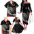 New Zealand Darts Personalised Family Matching Off The Shoulder Long Sleeve Dress and Hawaiian Shirt Silver Fern Dynamic