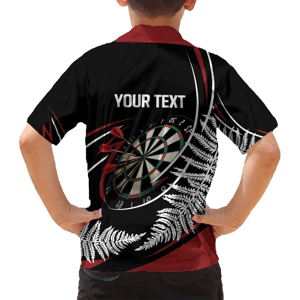 New Zealand Darts Personalised Family Matching Off Shoulder Maxi Dress and Hawaiian Shirt Silver Fern Dynamic