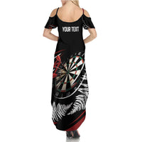 New Zealand Darts Personalised Family Matching Summer Maxi Dress and Hawaiian Shirt Silver Fern Dynamic