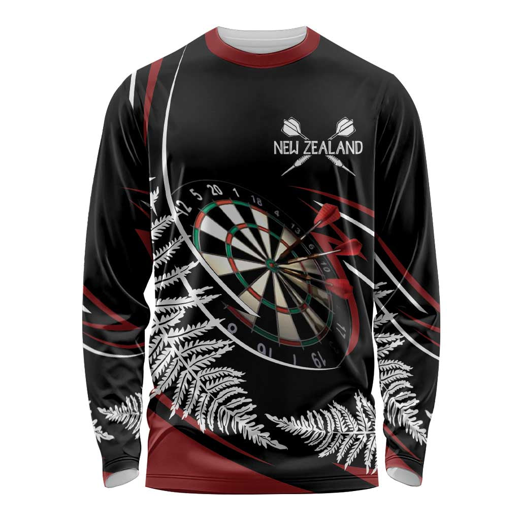 New Zealand Darts Personalised Long Sleeve Shirt Silver Fern Dynamic
