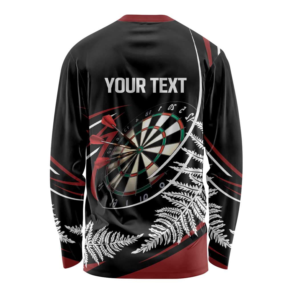 New Zealand Darts Personalised Long Sleeve Shirt Silver Fern Dynamic