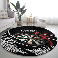 New Zealand Darts Personalised Round Carpet Silver Fern Dynamic