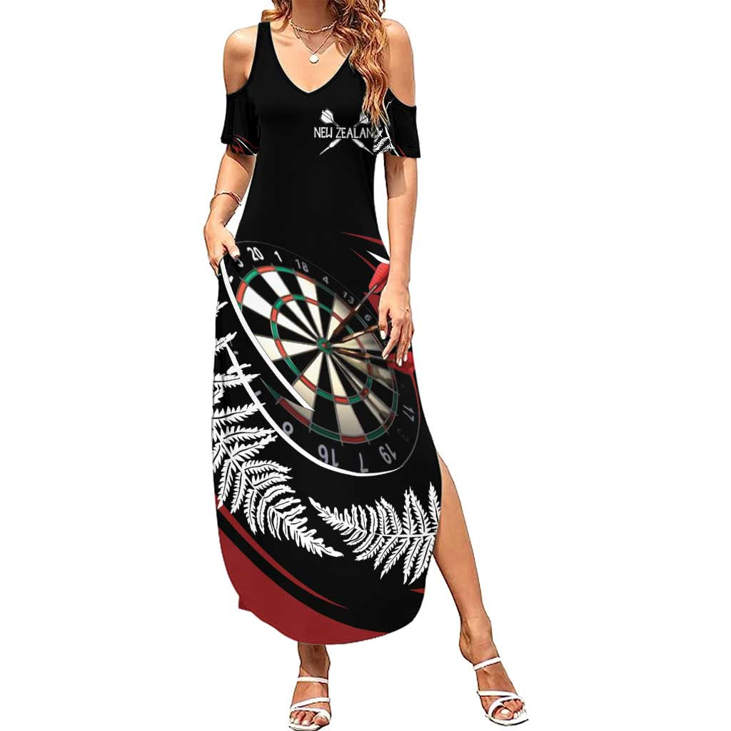 New Zealand Darts Personalised Summer Maxi Dress Silver Fern Dynamic