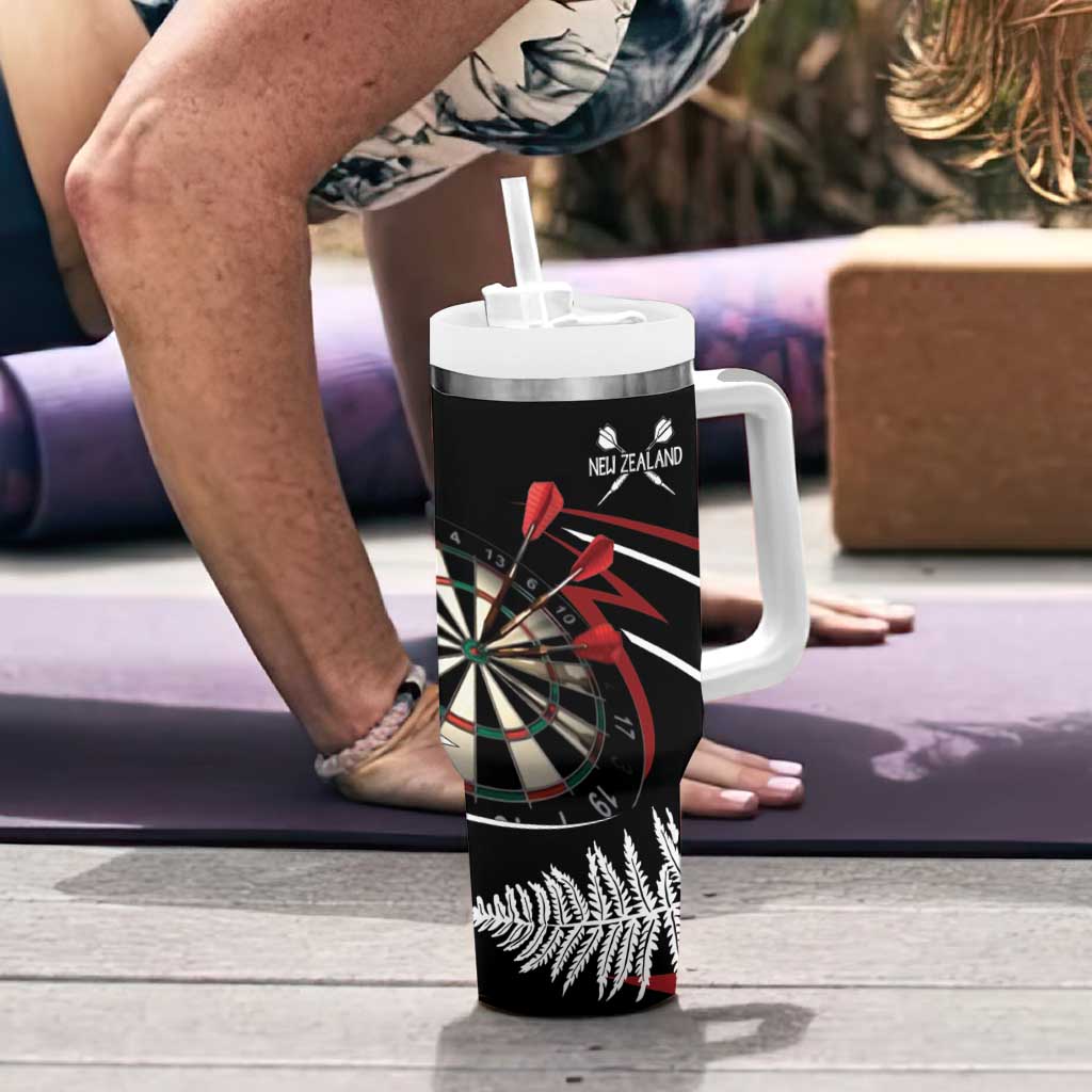 New Zealand Darts Personalised Tumbler With Handle Silver Fern Dynamic
