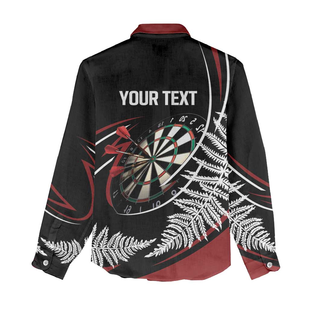 New Zealand Darts Personalised Women Casual Shirt Silver Fern Dynamic