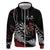 New Zealand Darts Personalised Zip Hoodie Silver Fern Dynamic
