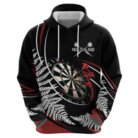 New Zealand Darts Personalised Zip Hoodie Silver Fern Dynamic