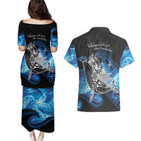 Maori Matariki Te Araroa Paikea Starry Couples Matching Puletasi and Hawaiian Shirt Tangaroa Whakatauki LT7 - Polynesian Pride