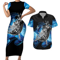 Maori Matariki Te Araroa Paikea Starry Couples Matching Short Sleeve Bodycon Dress and Hawaiian Shirt Tangaroa Whakatauki