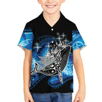 Maori Matariki Te Araroa Paikea Starry Family Matching Short Sleeve Bodycon Dress and Hawaiian Shirt Tangaroa Whakatauki