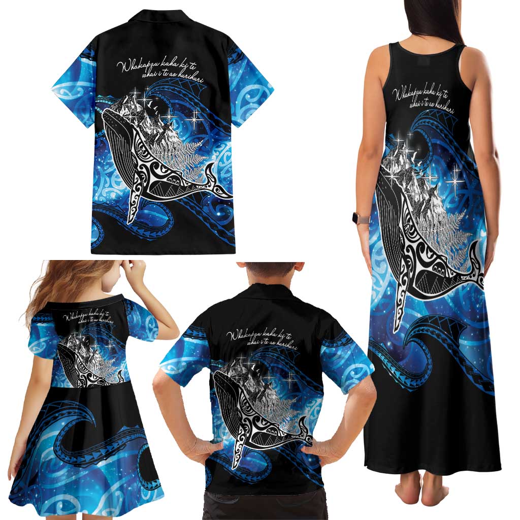 Maori Matariki Te Araroa Paikea Starry Family Matching Tank Maxi Dress and Hawaiian Shirt Tangaroa Whakatauki