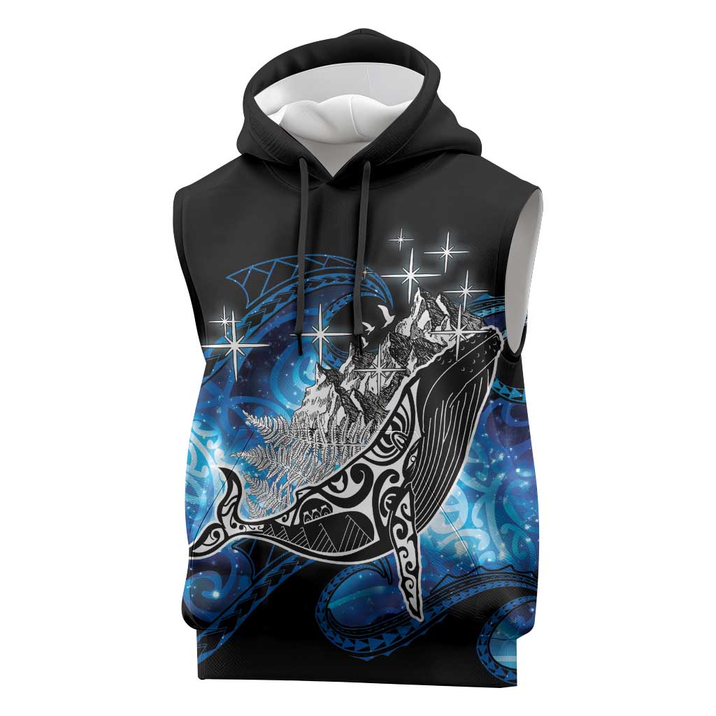 Maori Matariki Te Araroa Paikea Starry Sleeveless Hoodie Tangaroa Whakatauki