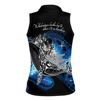 Maori Matariki Te Araroa Paikea Starry Women Sleeveless Polo Shirt Tangaroa Whakatauki LT7 - Polynesian Pride
