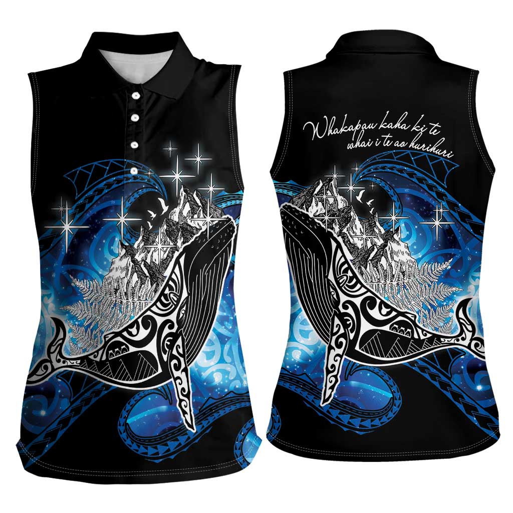 Maori Matariki Te Araroa Paikea Starry Women Sleeveless Polo Shirt Tangaroa Whakatauki LT7 - Polynesian Pride
