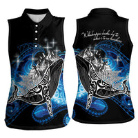 Maori Matariki Te Araroa Paikea Starry Women Sleeveless Polo Shirt Tangaroa Whakatauki LT7 - Polynesian Pride