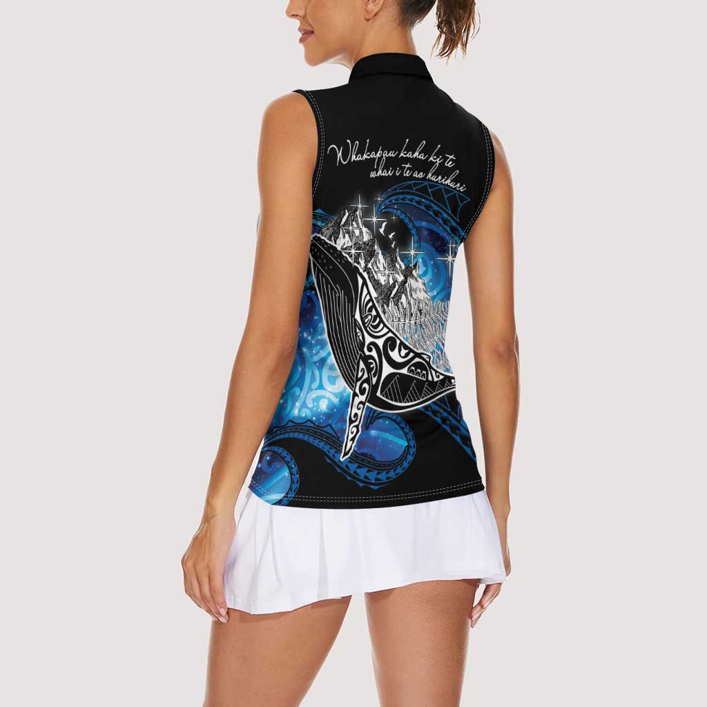 Maori Matariki Te Araroa Paikea Starry Women Sleeveless Polo Shirt Tangaroa Whakatauki LT7 - Polynesian Pride